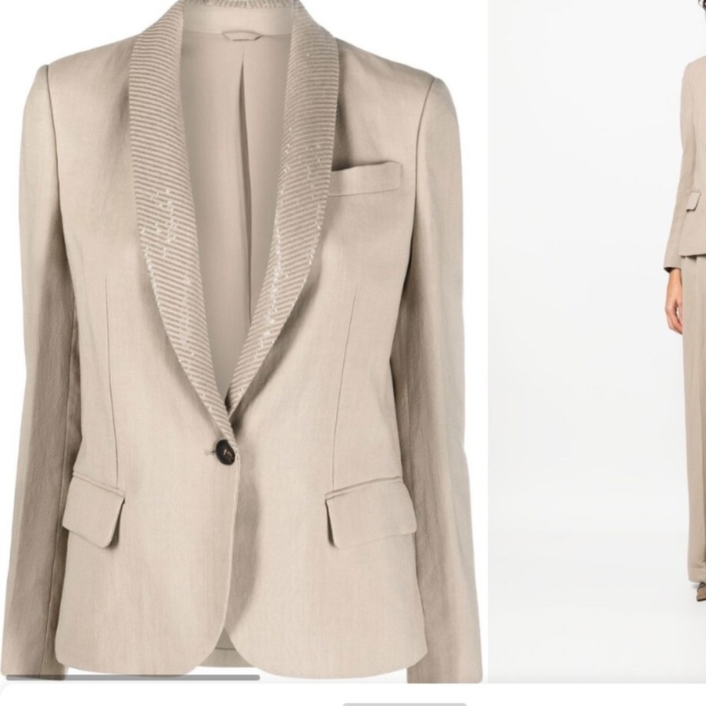 Brunello Cucinelli Sequin Lapel Blazer